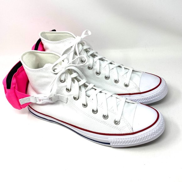 Converse Mens Size 168263C CTAS Buckle Up High Top White Neo Pink Canvas Sneaker - Picture 3 of 13